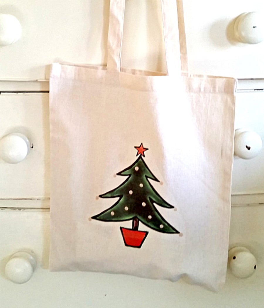 Christmas Tree Bag, Tote Bag, Xmas, Christmas S... - Folksy