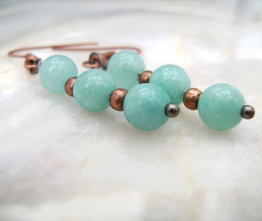 Copper Amazonite Earrings