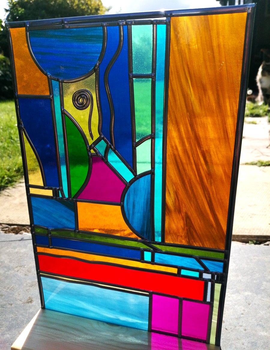 Summer of Fun is a Free Standing Stained Glass effect SunCatcher
