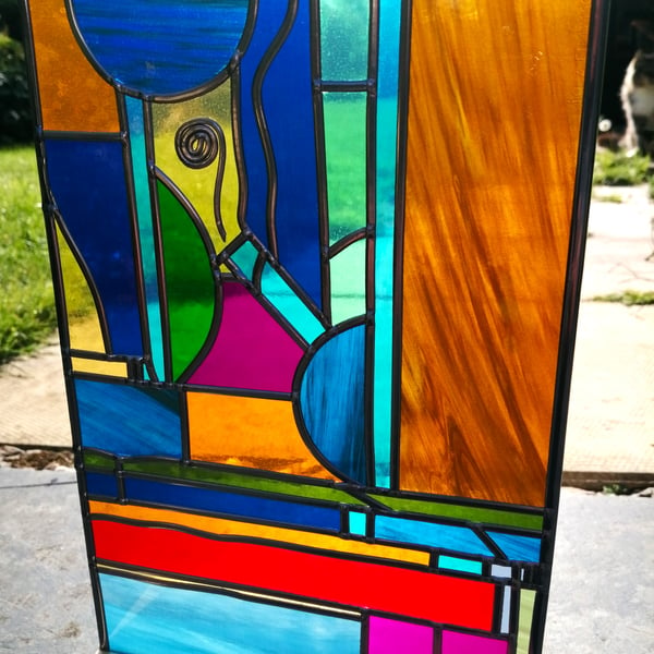 Summer of Fun is a Free Standing Stained Glass effect SunCatcher