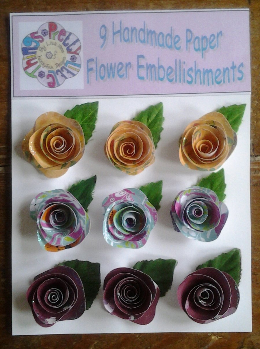 Flower Card Toppers, Embellishments
