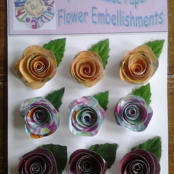 Flower Card Toppers, Embellishments