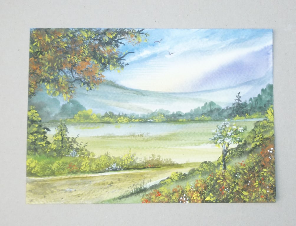 original art watercolour landscape painting ( ref FA 85 B2 )