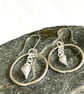 Silver Hoop Earrings With Seashell Charm - Image 5
