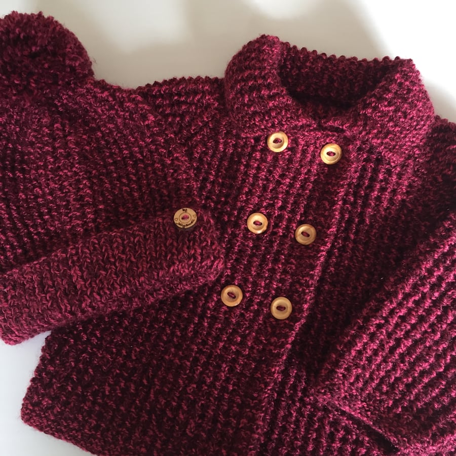 Hat and Coat set for baby girl up to 6mths approx (18" chest)