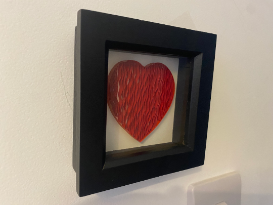 Quilled Red Love heart Picture in Frame