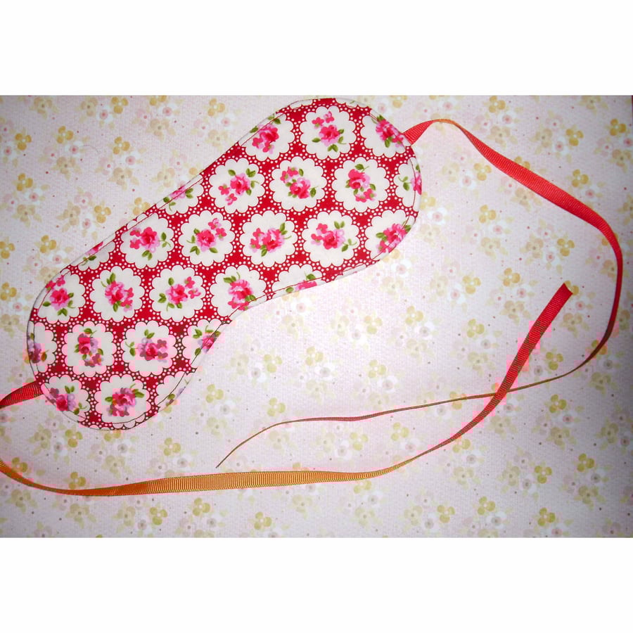 Eye mask red floral