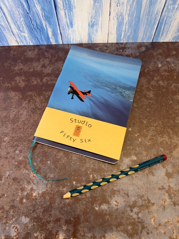 Notebook, Marine themed, A5 (ish), made from up-cycled and recycled materials.