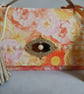 Handbag Style Gift Box - Orange, Yellow and Pink Blooms with Golden Highlights  - Image 7