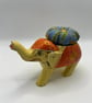 Vintage Elephant Pin Cushion - Orange Sewing Gift & Anchor - Image 1