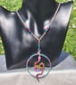 Large Serpent Pendant Necklace - pinks blues - Image 1