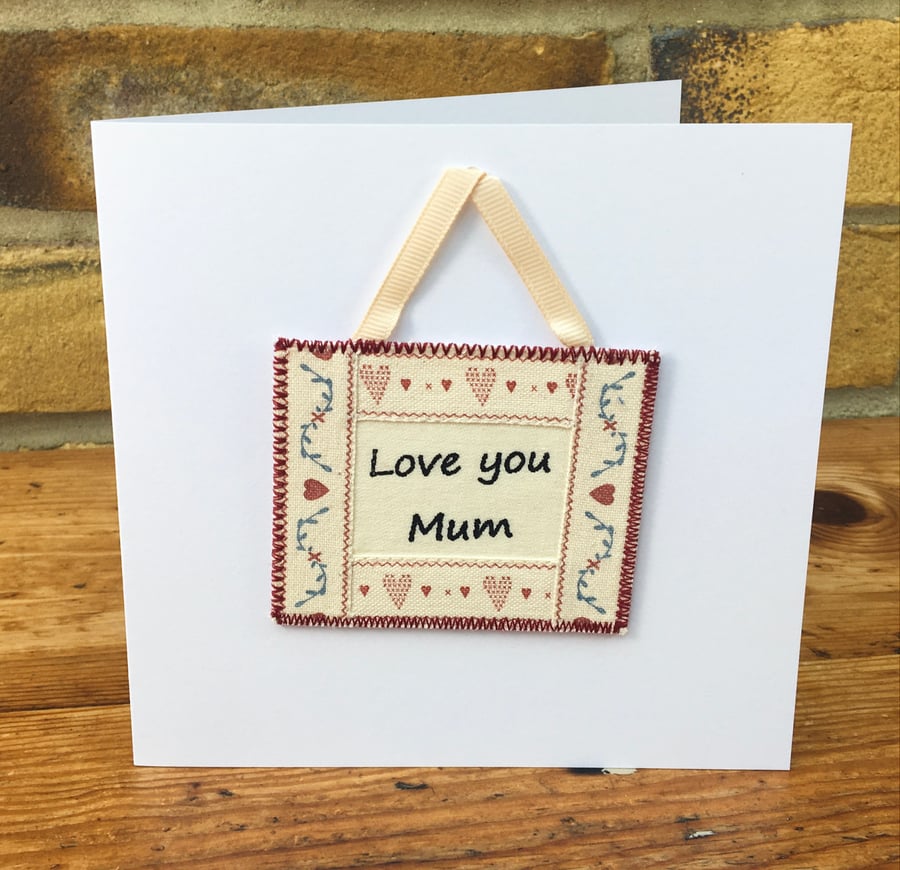 Mum birthday card, Handmade Mum greetings card & Mini hanging gift, Mother’s Day