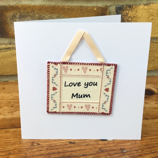Mum birthday card, Handmade Mum greetings card & Mini hanging gift, Mother’s Day
