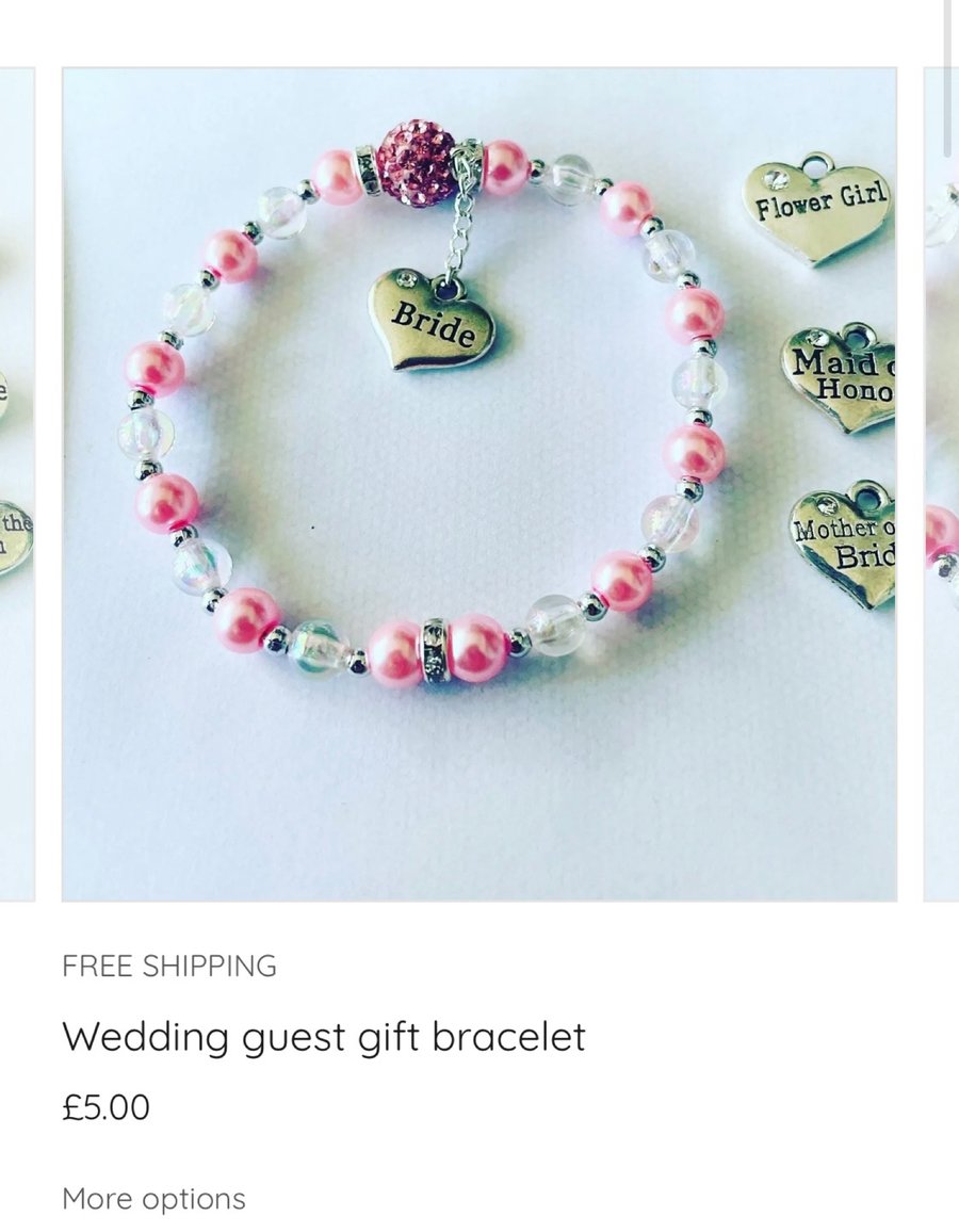 Wedding gift bracelet with wedding charm stretch beaded bracelet 