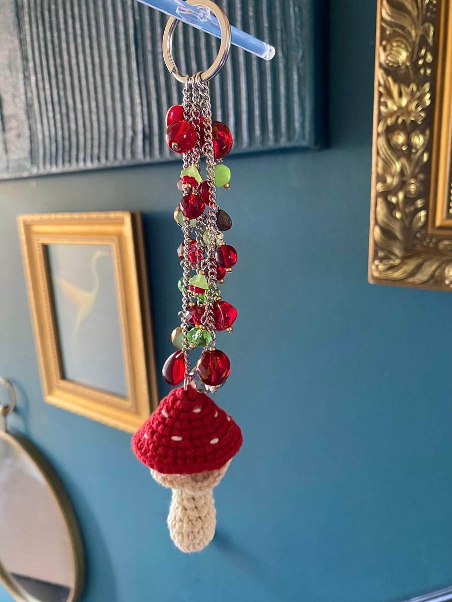 Red ClutterCore Mushroom Keyring 