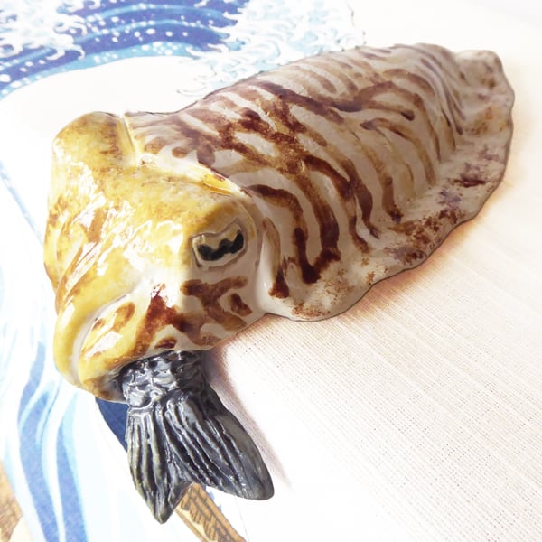 Cuttlefish Ceramic Sculpture - Handmade