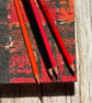 Handmade Autumn Colours A5 Journal with Orange and Red 1950's Vintage Fabric - Image 4