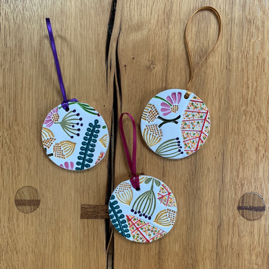 Perfectly Imperfect Handmade Autumnal Ceramic Hanger, Hanging Autumn Decoration