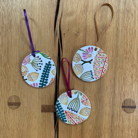 SALE Handmade Autumnal Ceramic Hanger, Hanging Autumn Decoration