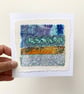 Upcycled seascape greetings card. Birthday card. Special card. 