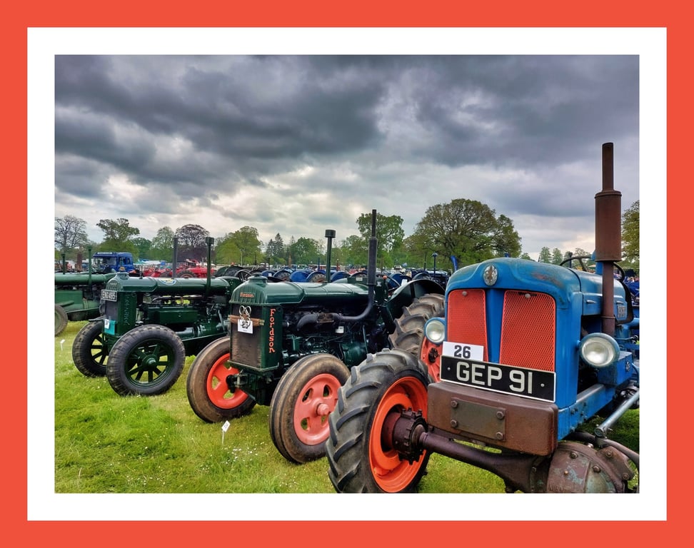  Vintage Tractors Greeting Card A5