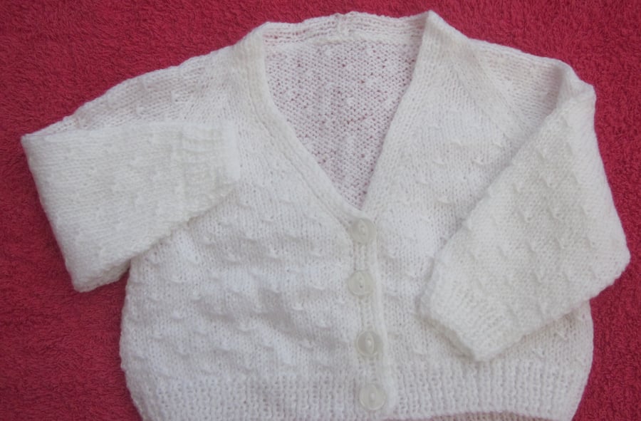 White cardigan to fit 18" chest