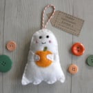 Handmade ghost decoration can be personalised