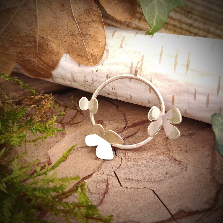 Sterling silver butterfly pendant