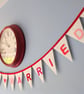 Just Married Felt Bunting - Red, Pink and Ivory Wedding Banner - Image 4