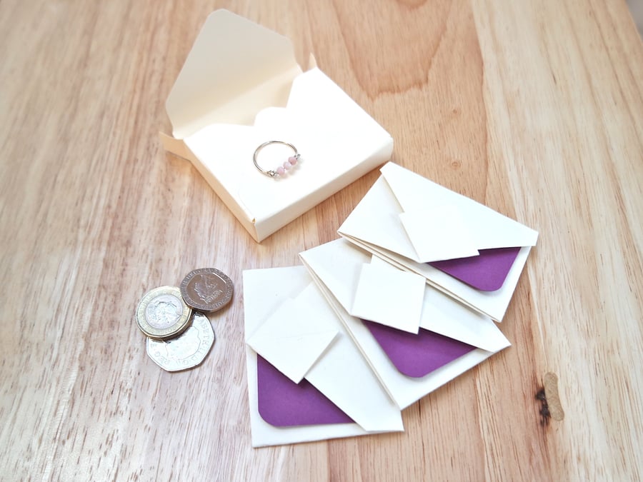 Mini Origami Envelope Box Set - purple violet lavender