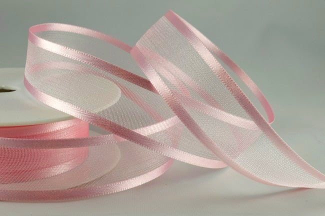 Baby Pink organza satin Ribbon 10mm x 5 metres 