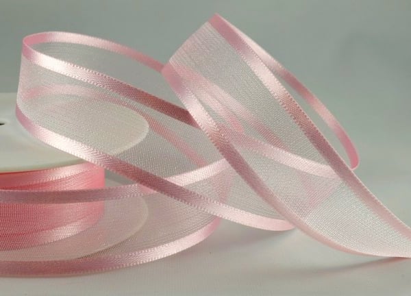 Baby Pink organza satin Ribbon 10mm x 5 metres 