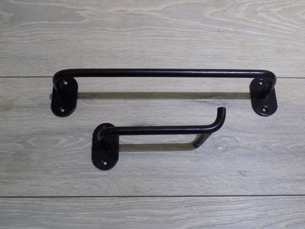 Bathroom Set of 2..................Wrought Iron Towel Rail & Toilet Roll Holder.