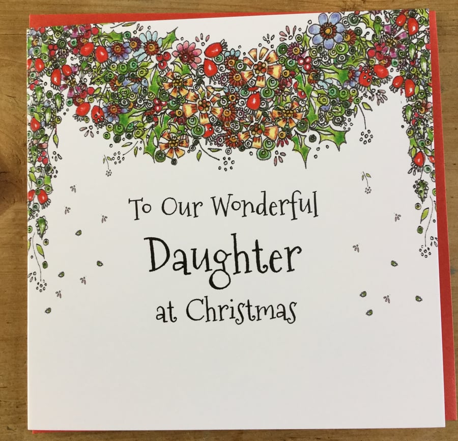 Wonderful Daughter Christmas card  