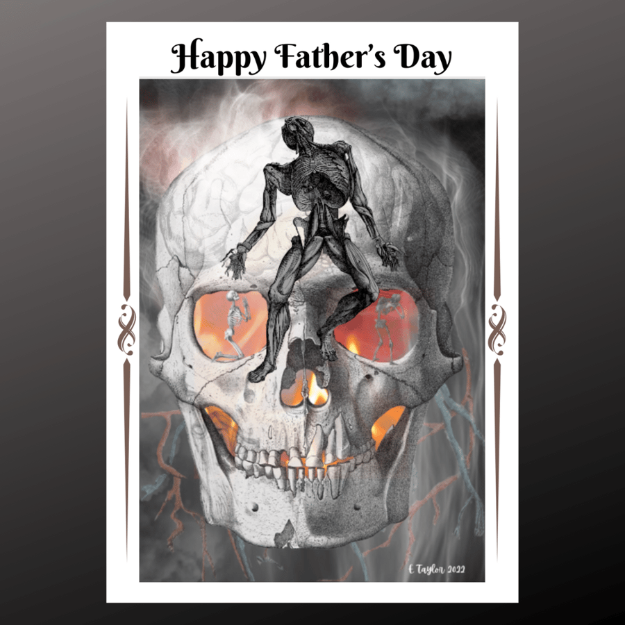 Happy Fathers Day Skull Alternative Gothic Fantasy Art