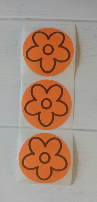 50 'Lazy Daisy'Thermal Printed Stickers (84O)