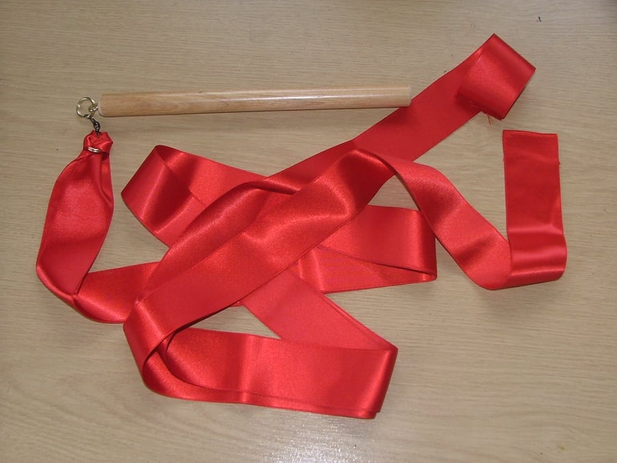 RIBBON BATON OR WAND FOR GYMNAST, MAJORETTE, DANCER, KEEP FIT & TWIRLER