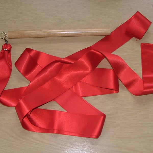 RIBBON BATON OR WAND FOR GYMNAST, MAJORETTE, DANCER, KEEP FIT & TWIRLER