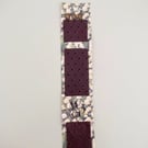 Leather Bookmark Flower Embossed and Ladybird Bead Bookmark