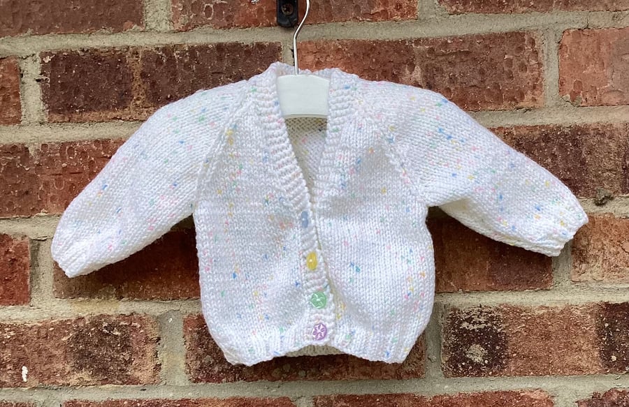 Baby cardigan hand knitted 3-6 months 
