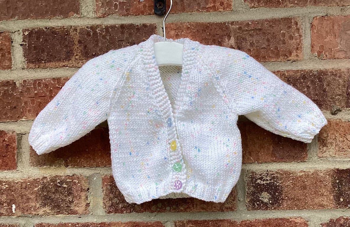 Baby cardigan hand knitted 3-6 months 