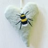BEE HEART - sage green or teal, lavender