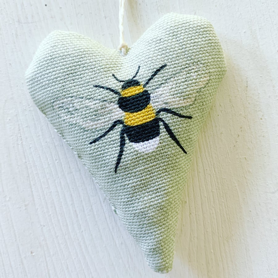 BEE HEART - sage green or teal, lavender