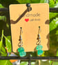 Handmade Silver-Plated Fish Hook Earrings with Stone-Look Beads