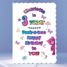 Personalised 3rd Birthday Card - Peek-a-boo!