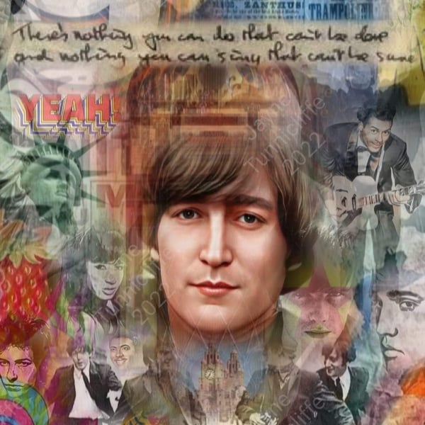 John Lennon 10 x 8 inch art print from an original digital painting