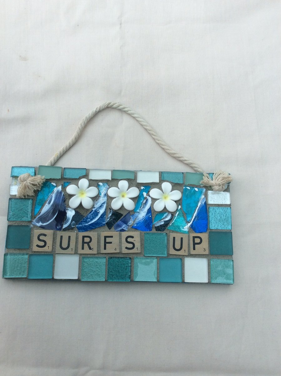 Mosaic surfs up sign