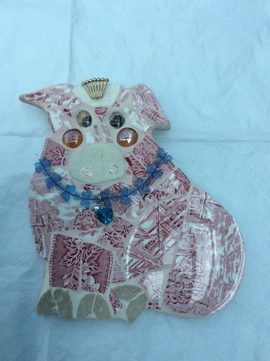Pink pig mosaic