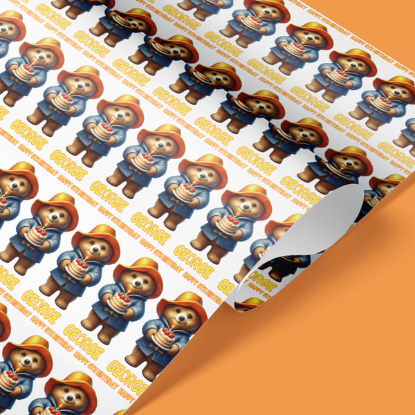 Personalised Bear wrapping paper