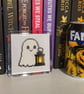Halloween Ghost Lantern Coaster cross stitch